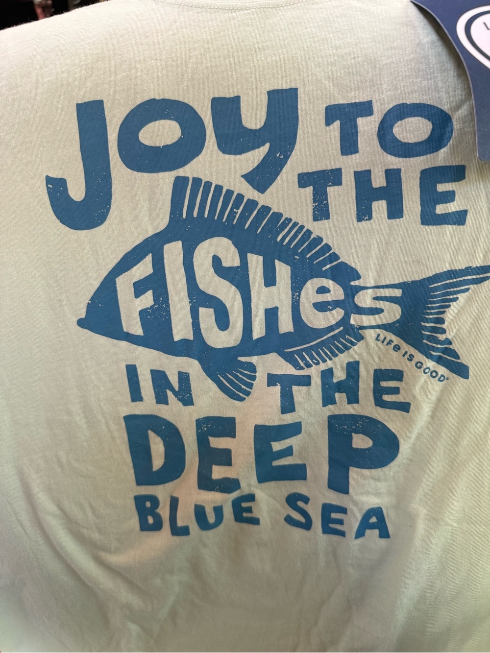 Life is Good Men’s Short Sleeve Joy to the Fishes Deep Blue Sea Graphic Tee